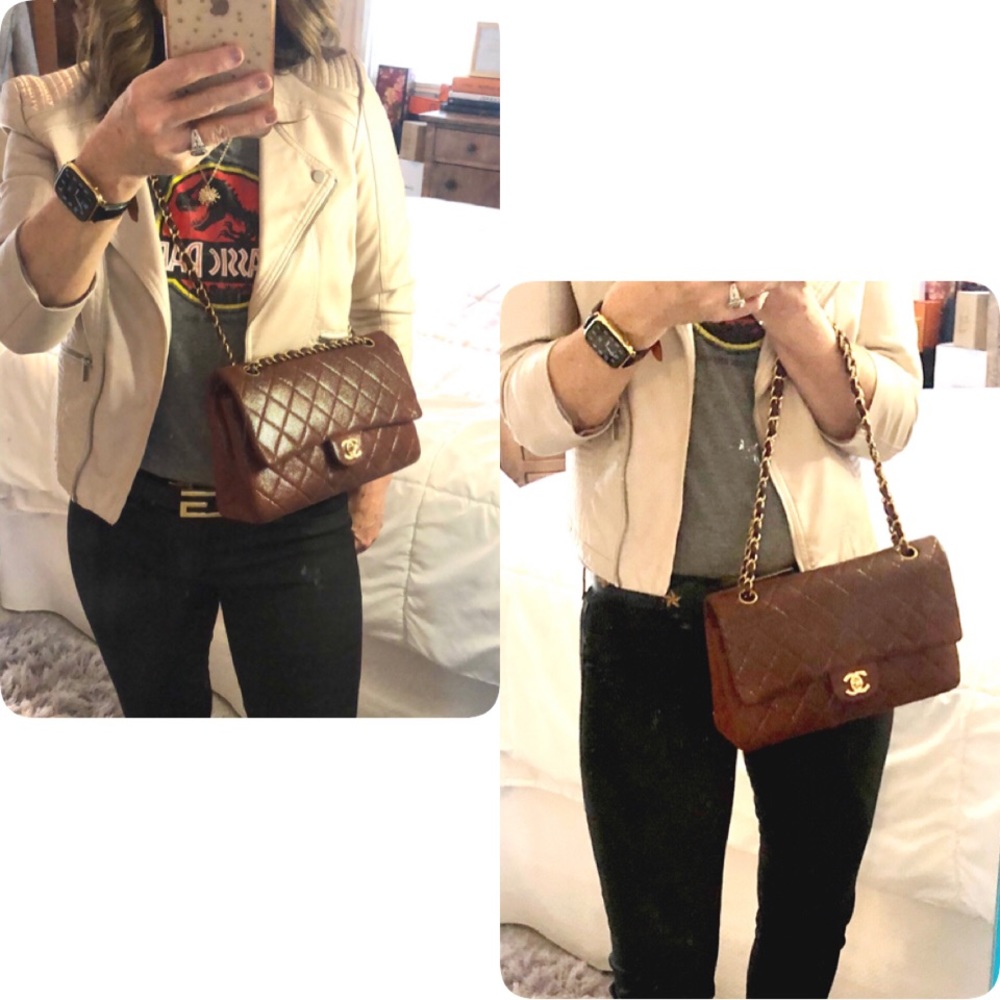 Auth CHANEL goatskin double flap - Picture 13 of 16